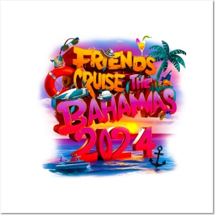 Bahamas Cruise 2024 Family Friends Group Vacation Matching Posters and Art